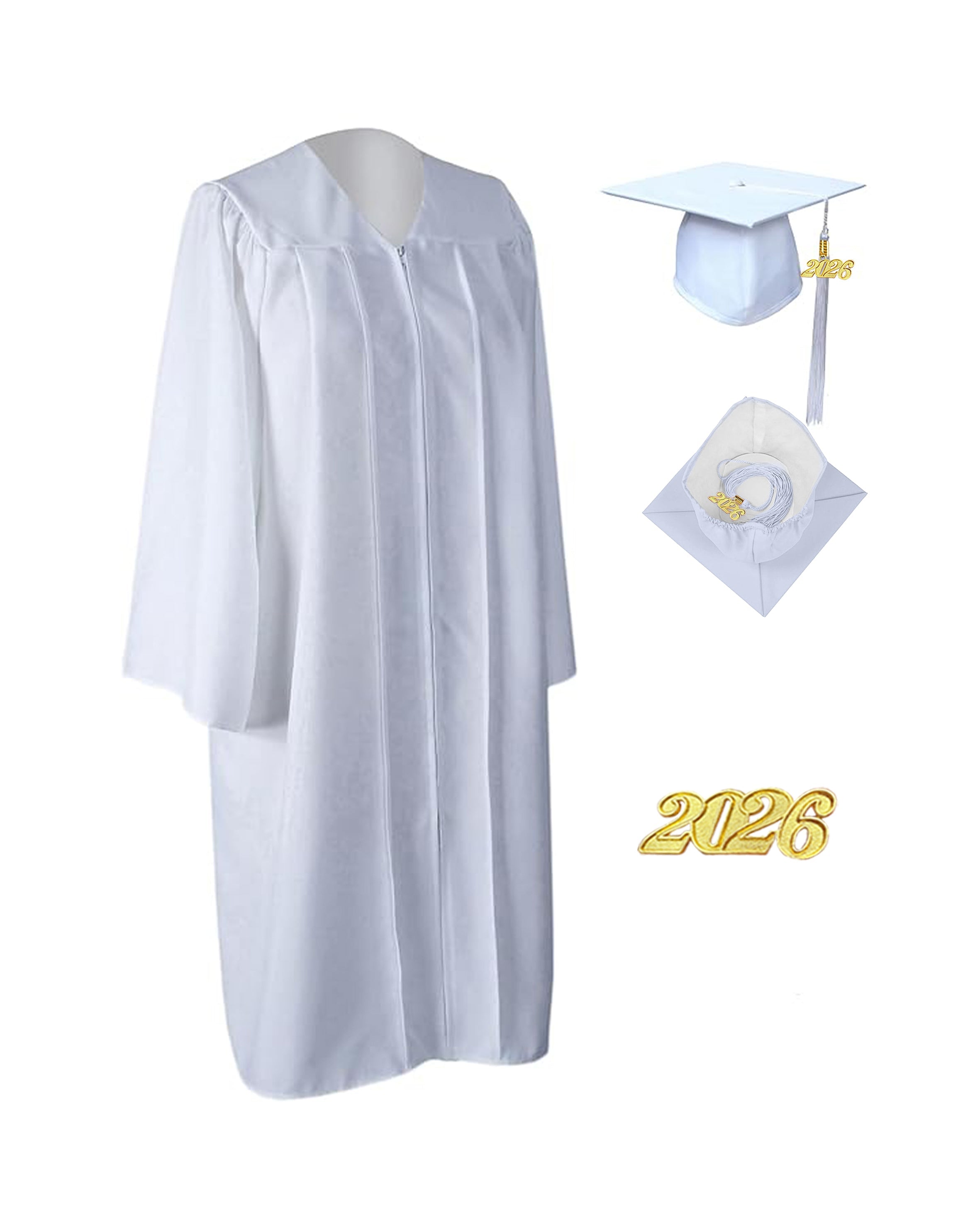 Unisex Matte Graduation Gown and Cap with Tassel 2026 Year Charm MyGradDay