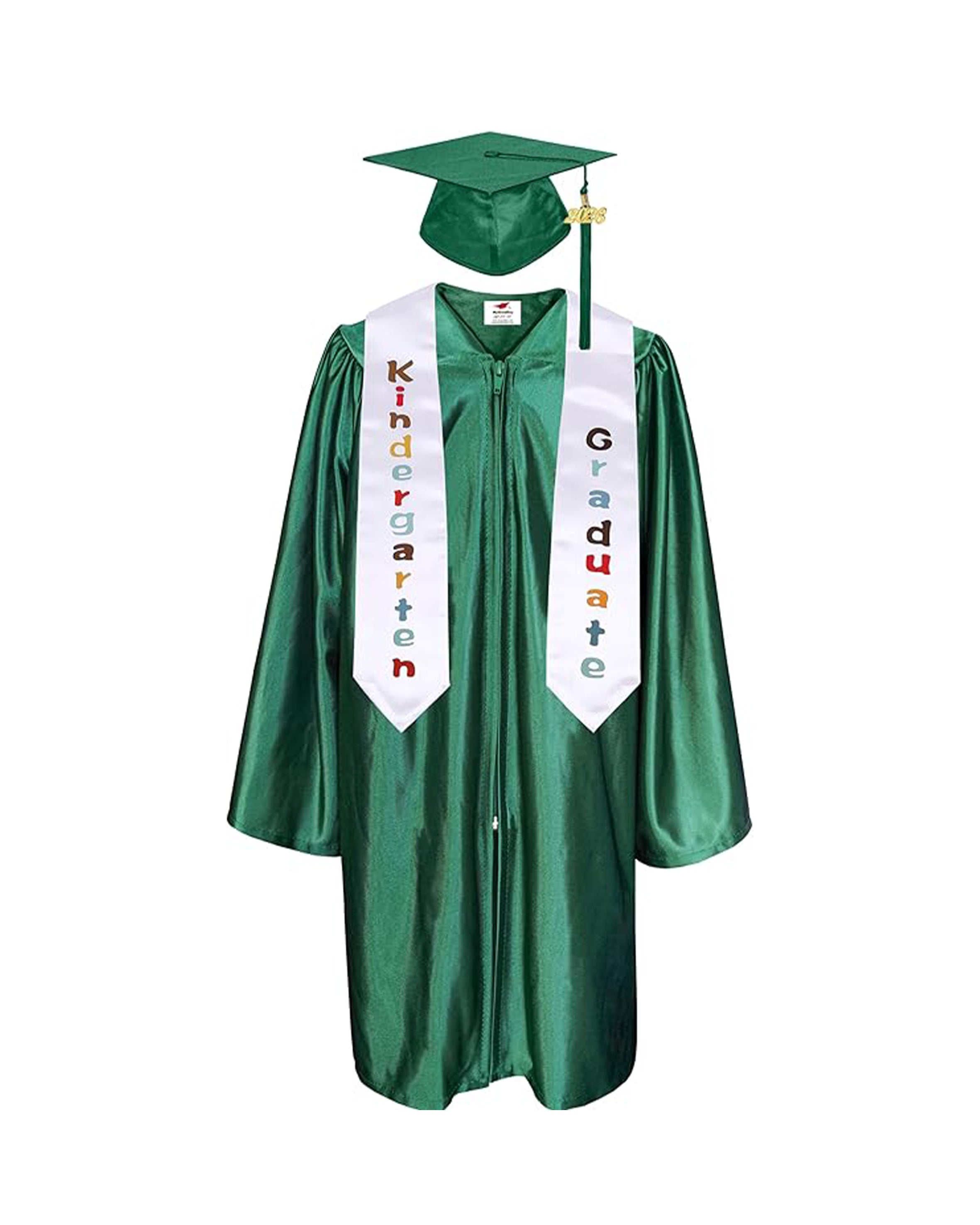 Shiny Kindergarten Graduation Gown Cap with Tassel 2026 Charm Sash