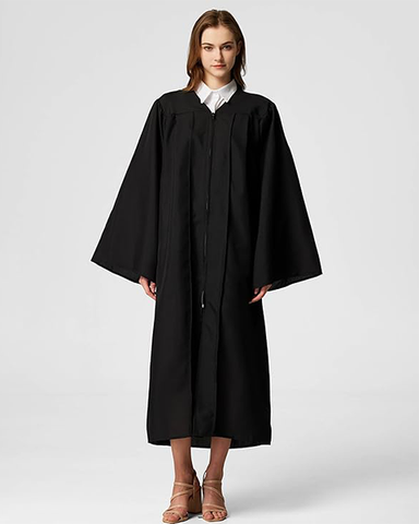Black Unisex Matte choir robes for church Baptism Officiant Confirmation Costume,Graduation Gown Pastor &judges robe