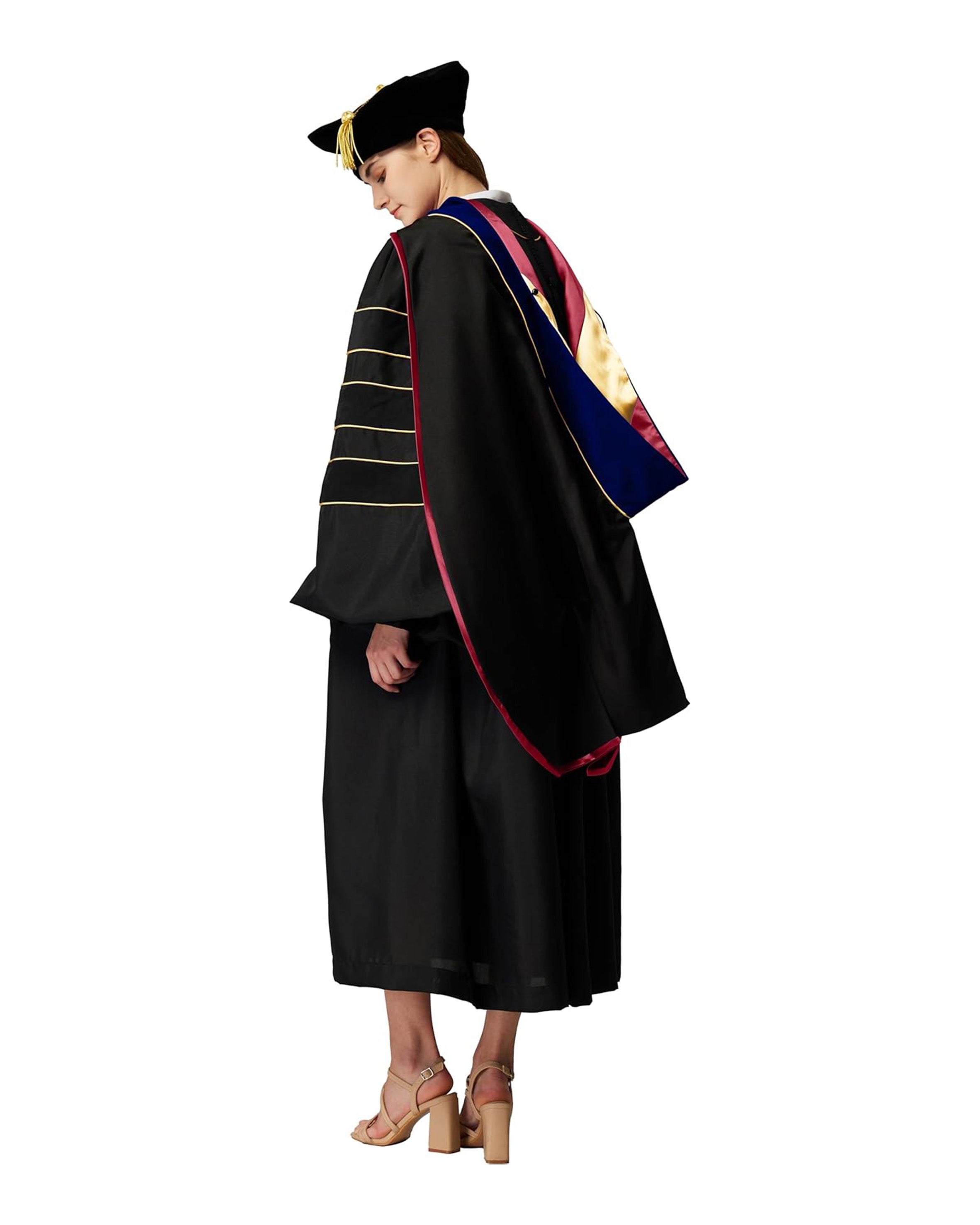 Deluxe Doctoral Graduation Hood with Gold Piping