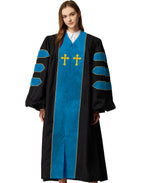 MyGradDay Unisex Deluxe Doctor of Divinity Clergy Robes  Doctorate pulpit robes with Gold Piping Available for Customization