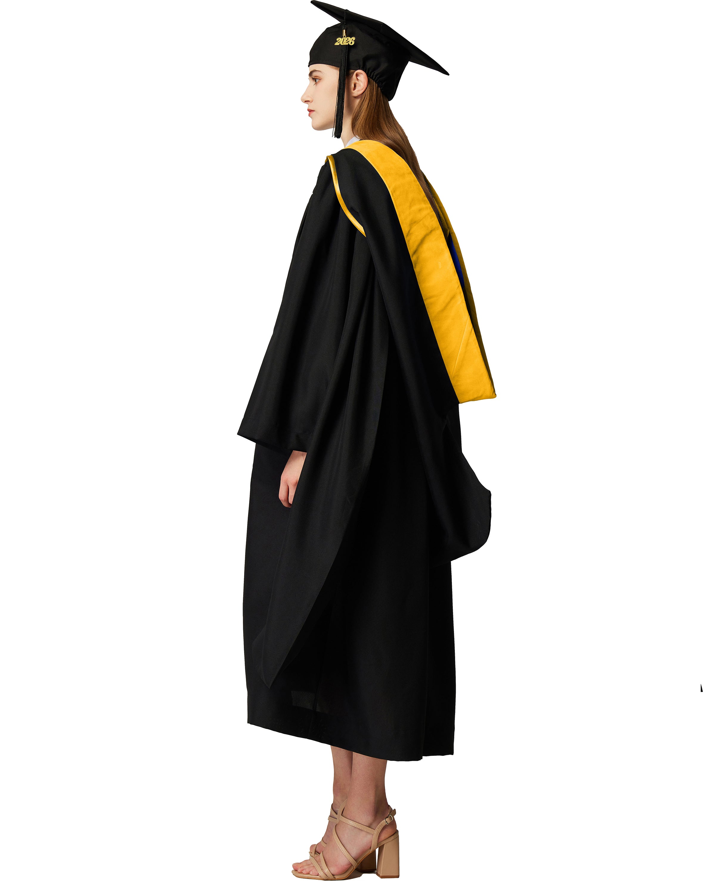 MyGradDay Unisex Master Graduation Gown Cap and Hood Master Regalia with 2026 Tassel