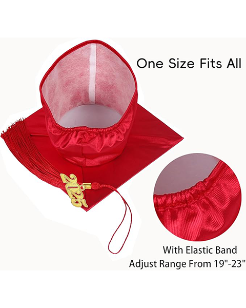 MyGradDay Unisex Adult Shiny Graduation Cap with 2024+2025 Tassel Year Charm