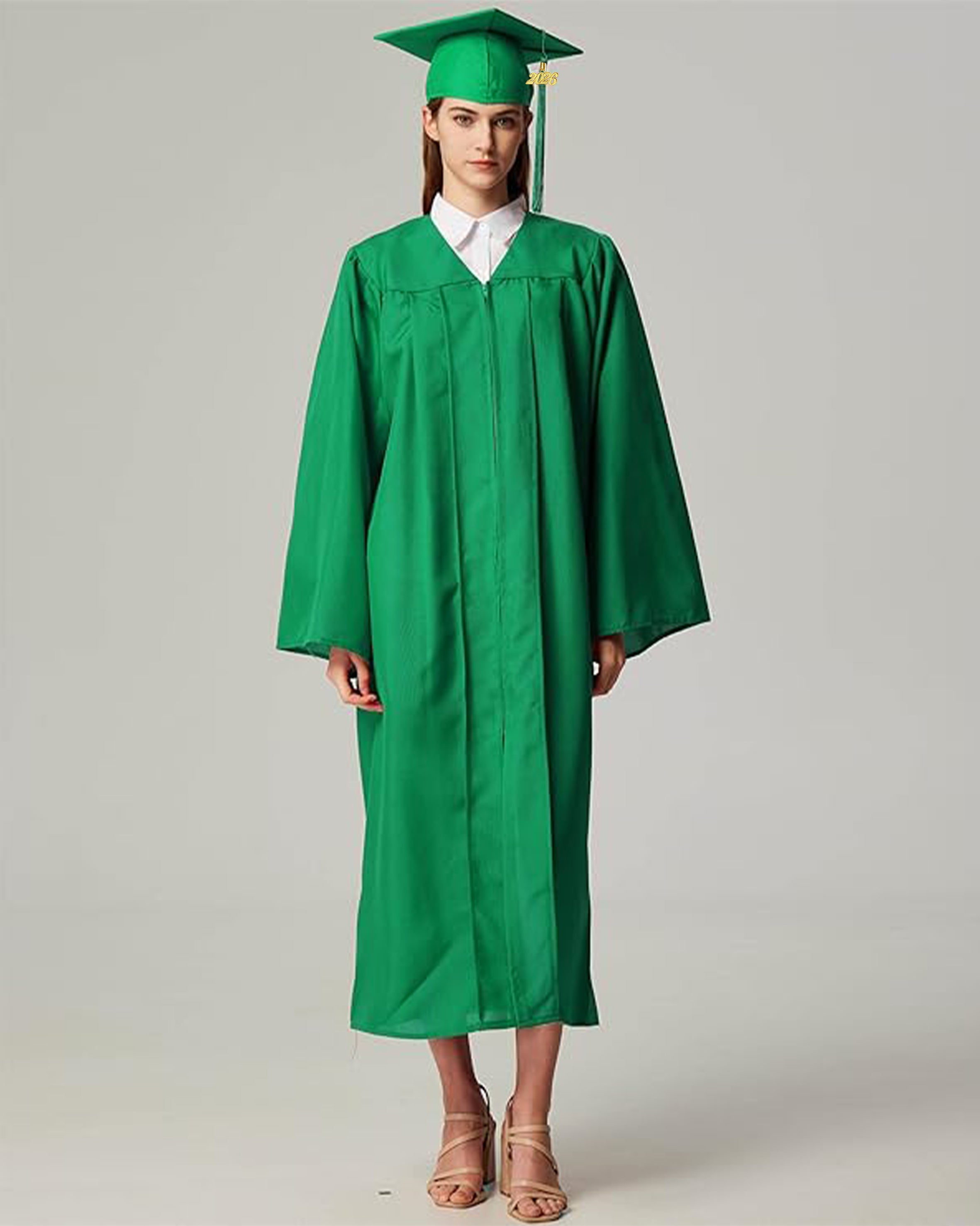 Unisex Matte Graduation Cap & Gown with Tassel 2026 Year Charm ( Rich Color )