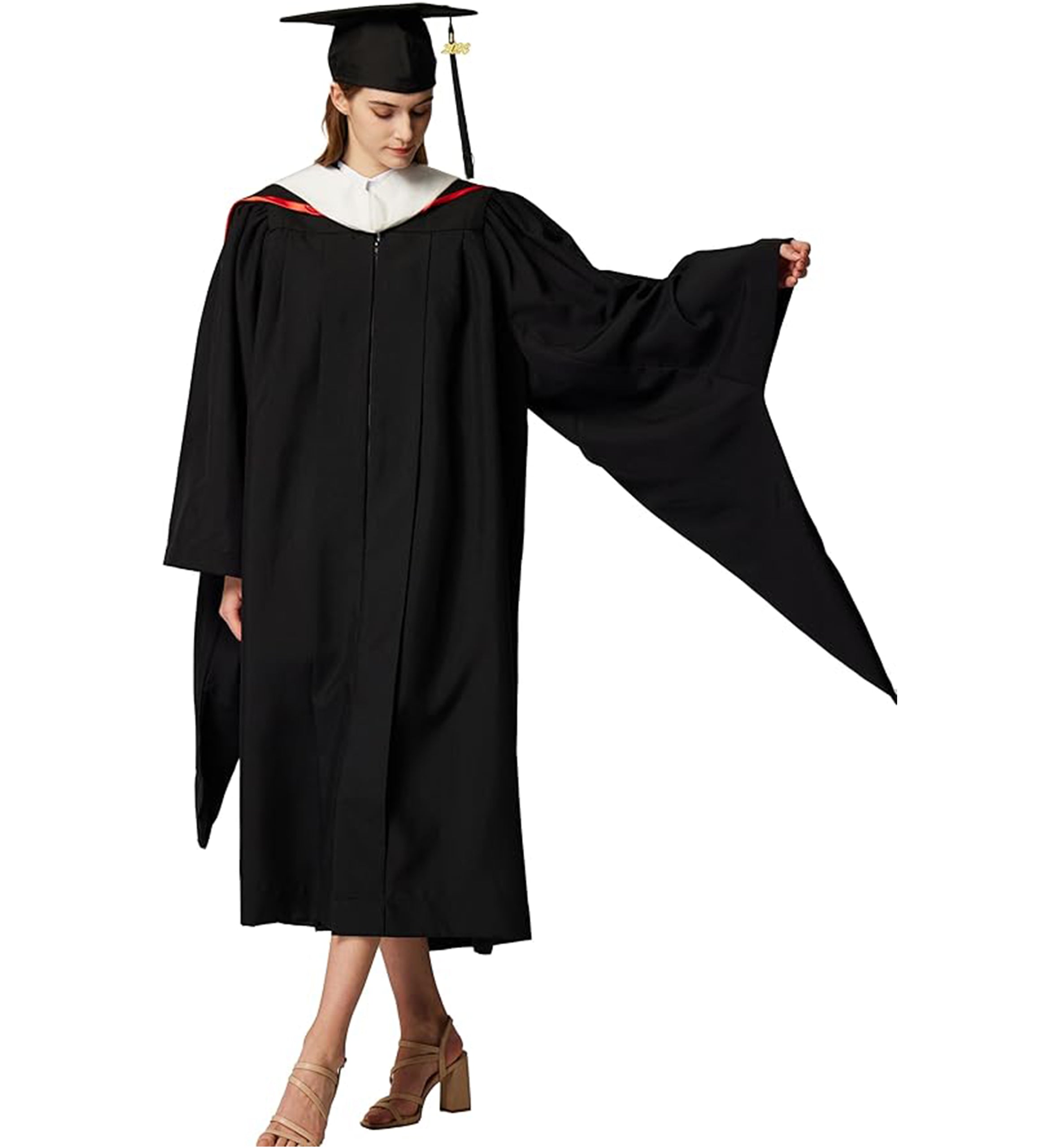 MyGradDay Unisex Master Graduation Gown Cap and Hood Master Regalia with 2026 Tassel