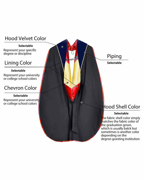 Customized Doctoral Graduation Gown Hood & Tam 8S