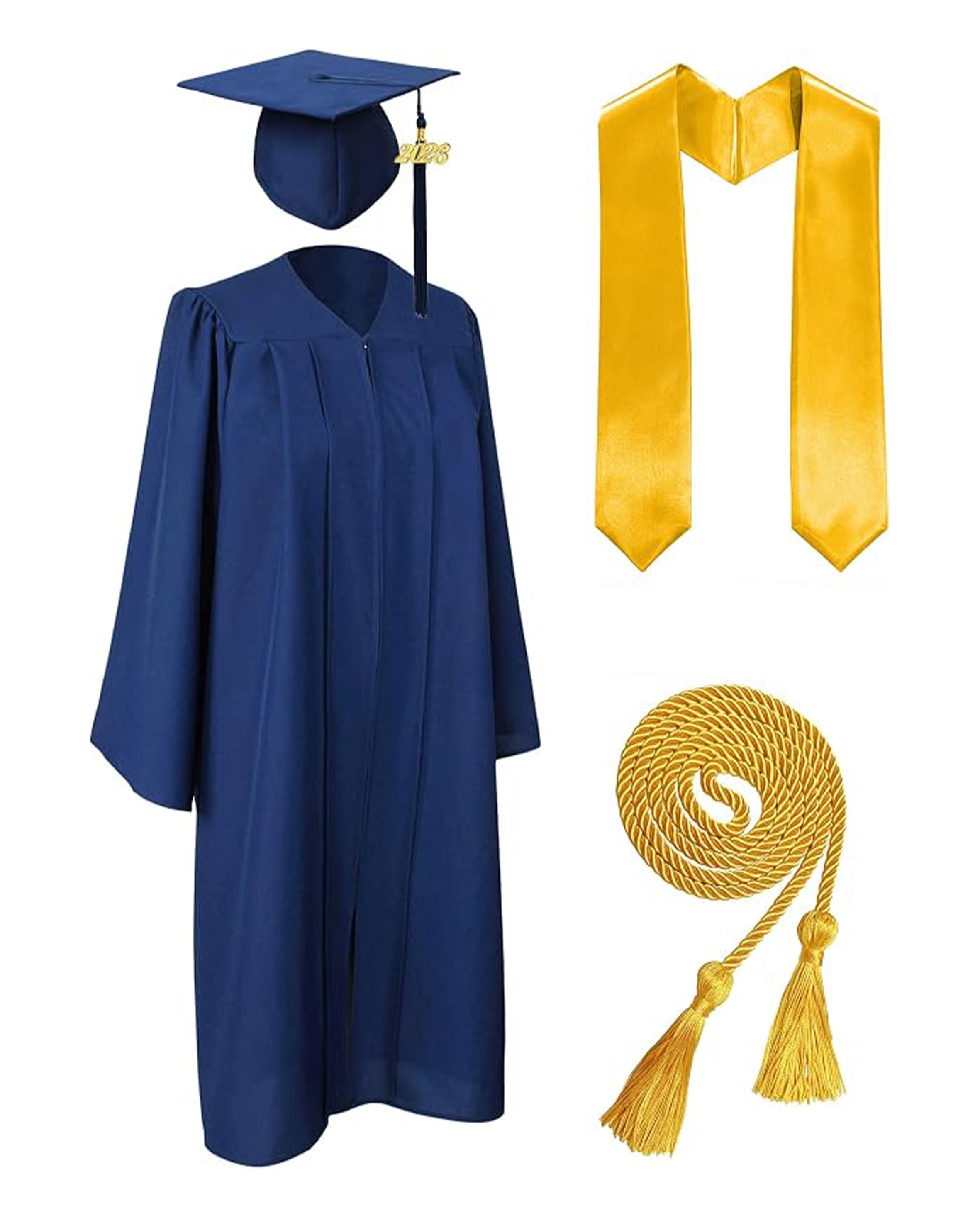 MyGradDay Unisex Matte Graduation Cap and Gown 2026 Set with Tassel Honor Cord Graduation Stoles