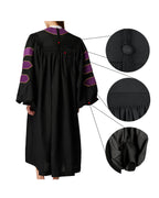 MyGradDay Unisex Deluxe Doctor of Divinity Clergy Robes  Doctorate pulpit robes with Gold Piping Available for Customization