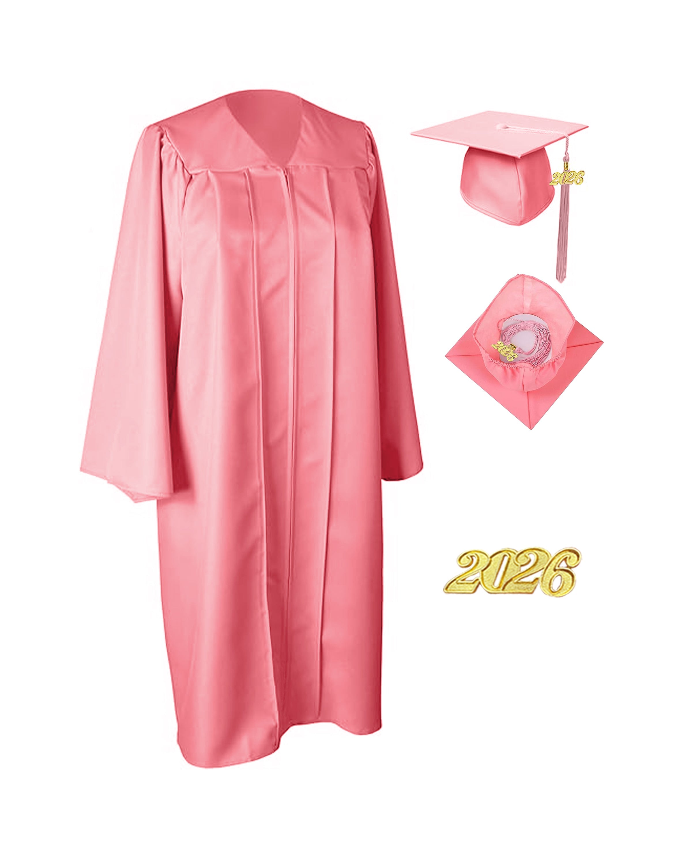 Unisex Matte Graduation Gown and Cap with Tassel 2026 Year Charm MyGradDay