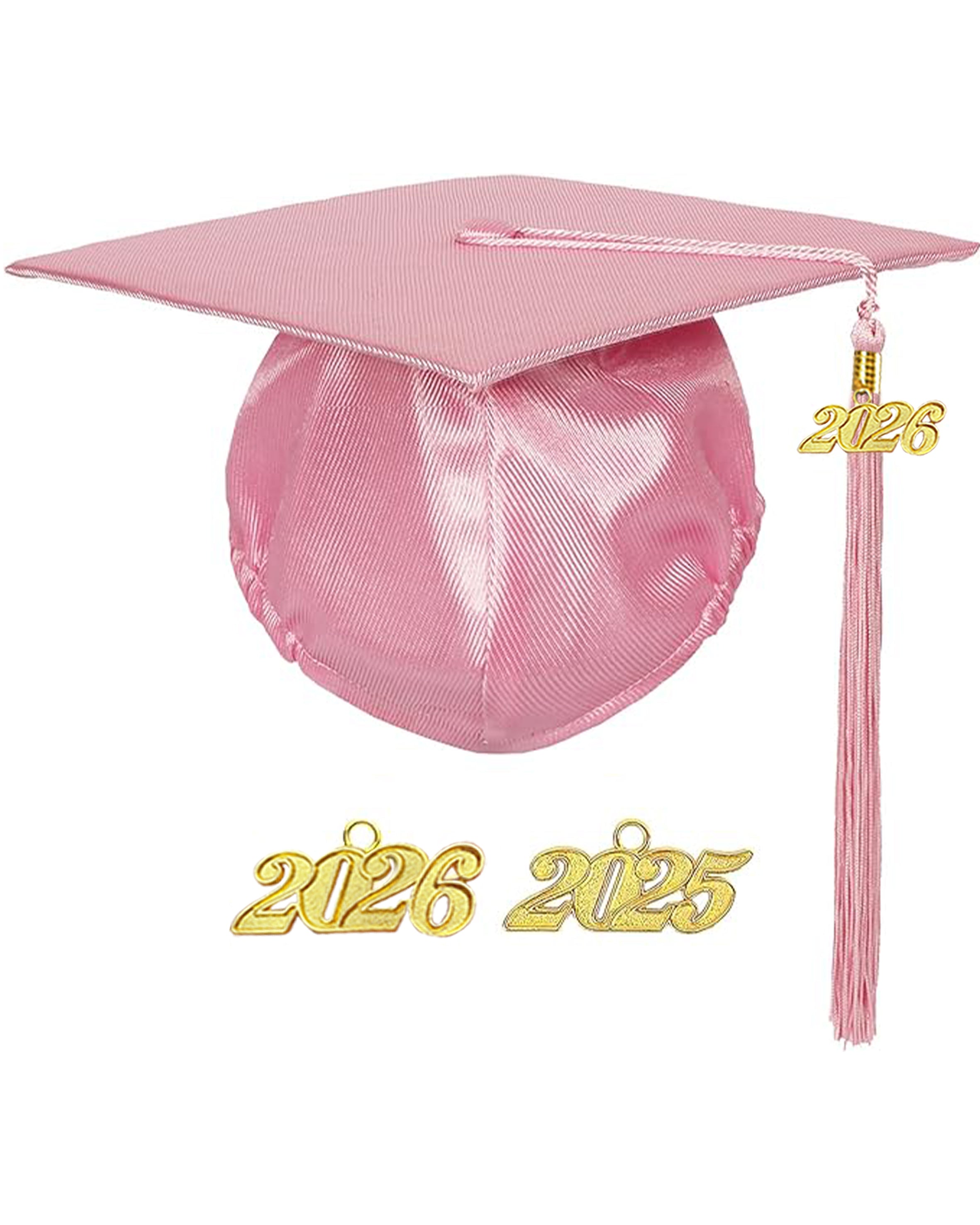 MyGradDay Unisex Adult Shiny Graduation Cap with Tassel 2026 Year Charm