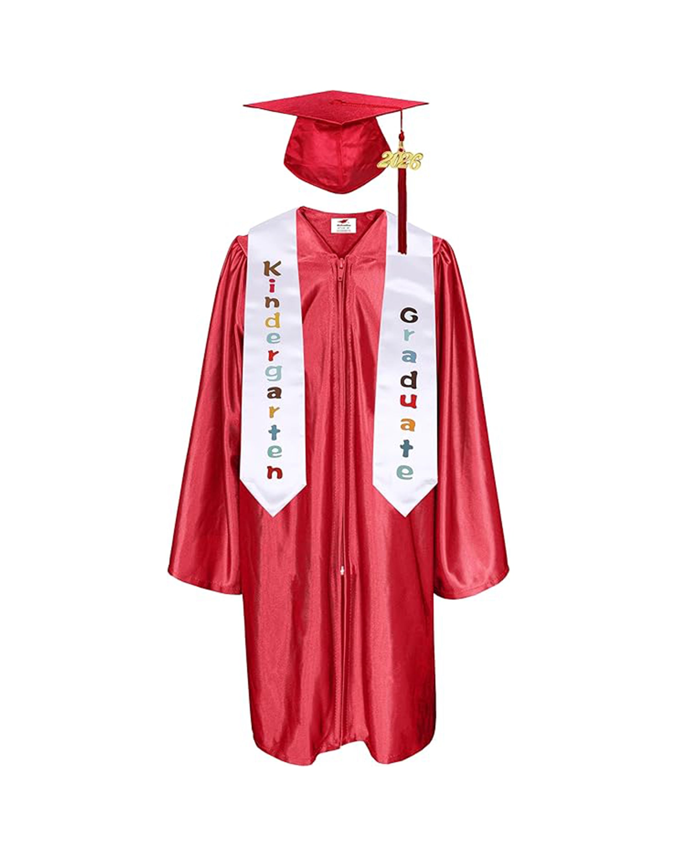 Shiny Kindergarten Graduation Gown Cap with Tassel 2026 Charm Sash
