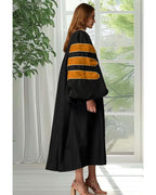 Deluxe Doctoral Graduation Gown|Graduation Regalia|PHD Gown with Gold Piping