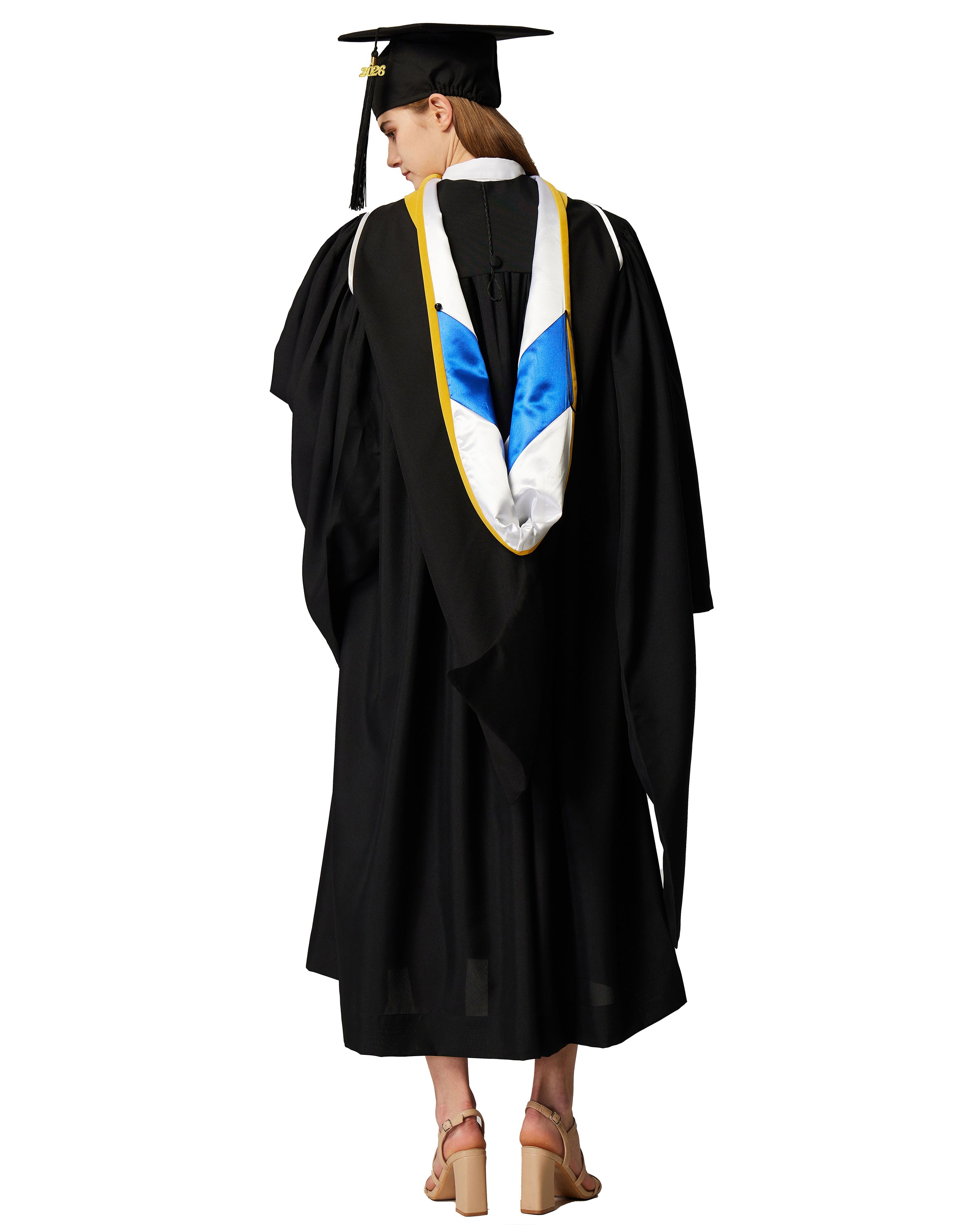 MyGradDay Unisex Master Graduation Gown Cap and Hood Master Regalia with 2026 Tassel