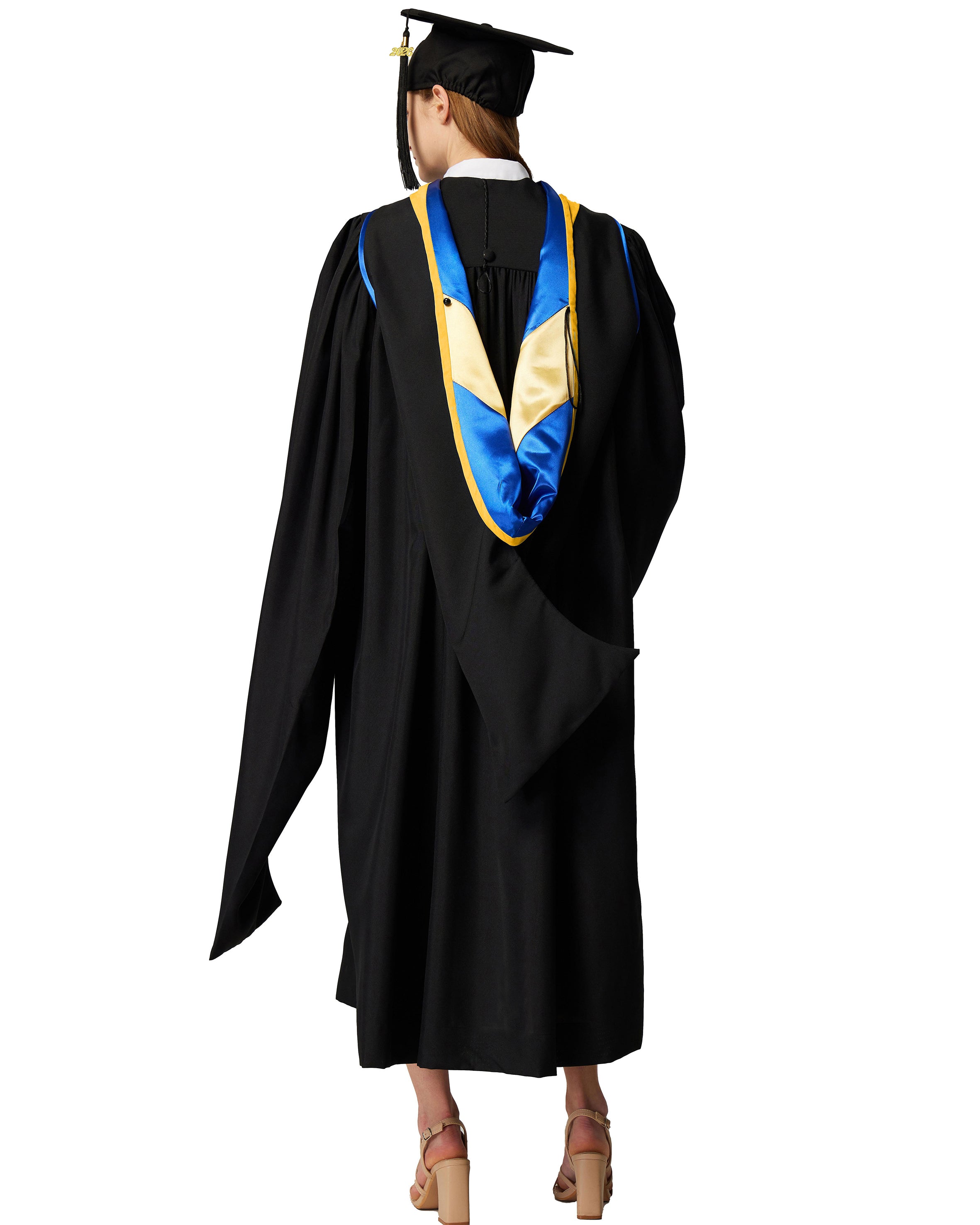 MyGradDay Unisex Master Graduation Gown Cap and Hood Master Regalia with 2026 Tassel