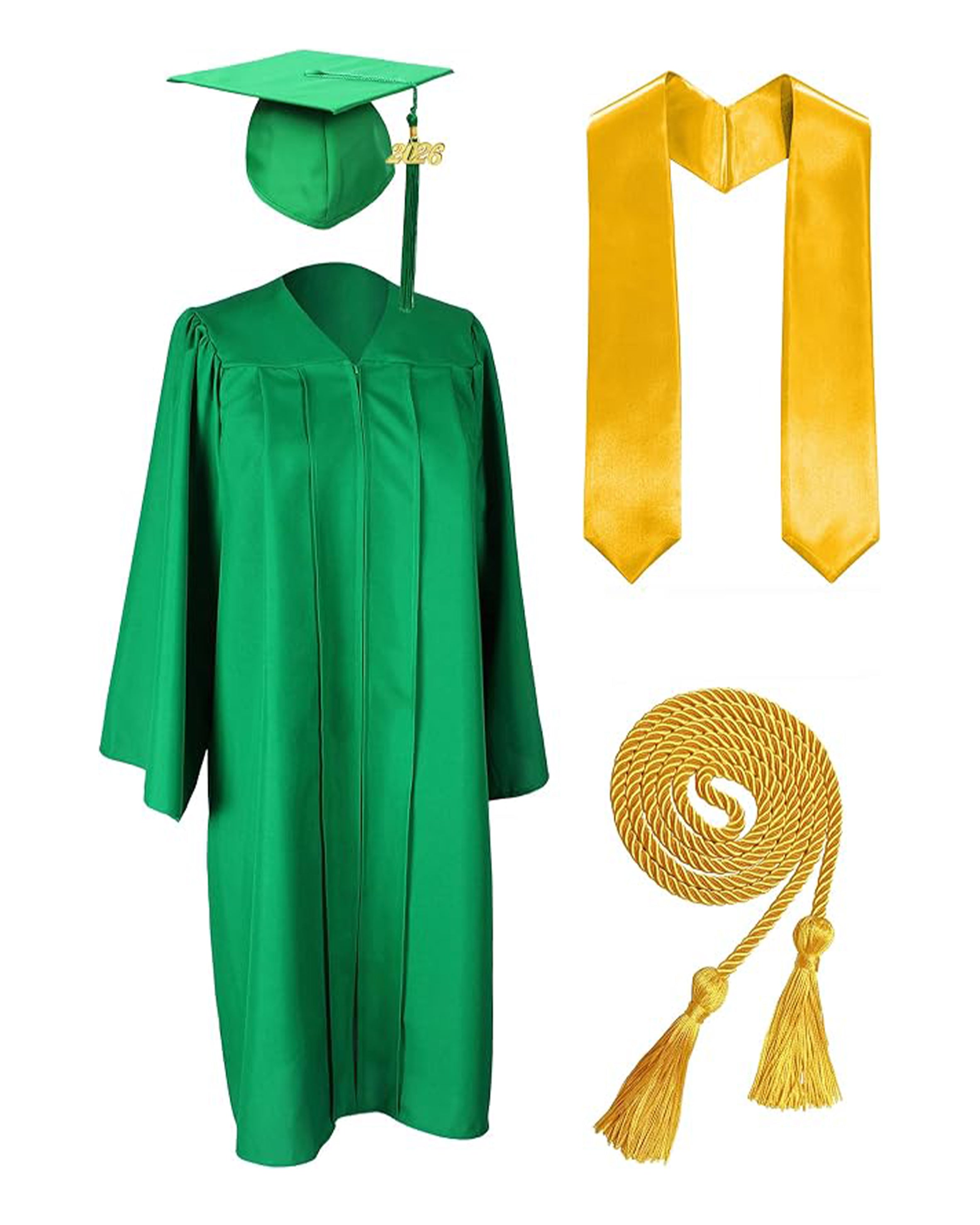MyGradDay Unisex Matte Graduation Cap and Gown 2026 Set with Tassel Honor Cord Graduation Stoles