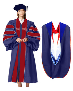 Customization Doctoral Graduation Gown and tam hood  (Products Will Be Customized as Requested)（Hood/Royal Blue）