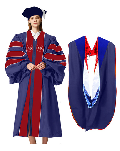 Customization Doctoral Graduation Gown and tam hood  (Products Will Be Customized as Requested)（Hood/Royal Blue）