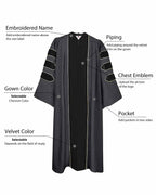 Customized Doctoral Graduation Gown & Tam 8S White