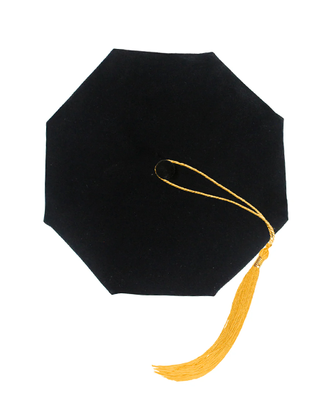 Graduation Doctoral Tam with Gold Tassel / No Tassel