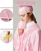 MyGradDay Unisex Adult Shiny Graduation Cap with Tassel 2026 Year Charm