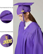 MyGradDay Unisex Adult Matte Graduation Cap with Tassel 2026 Year Charm