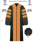 Customized Doctoral Graduation Gown Black-8S Tam & Gold Stole MyGradDay