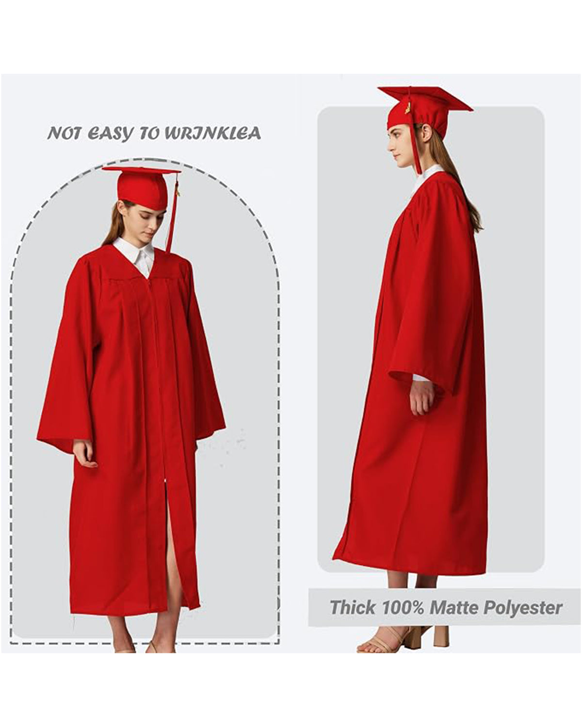 MyGradDay Unisex Matte Graduation Cap and Gown 2026 Set with Tassel Honor Cord Graduation Stoles