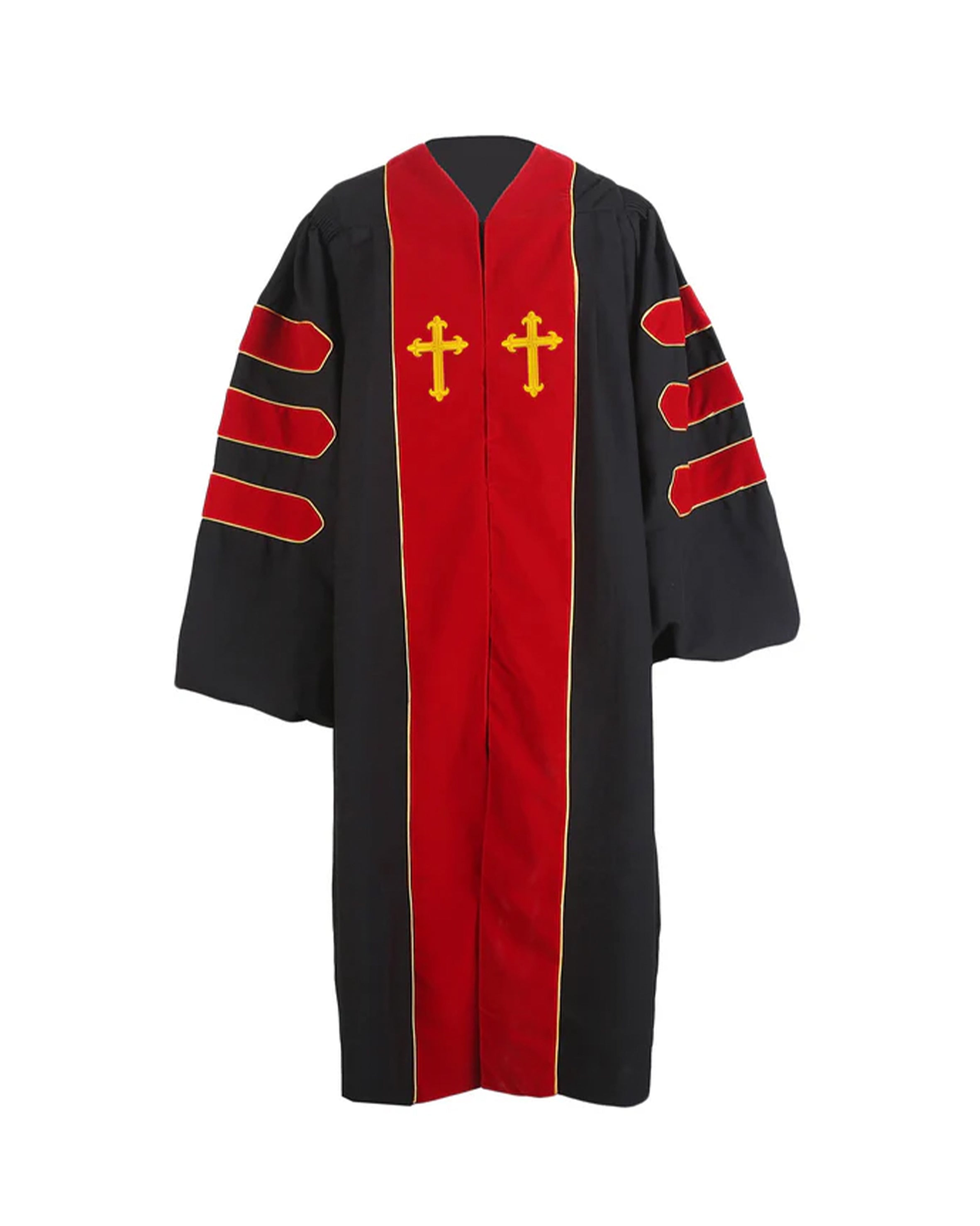 MyGradDay Unisex Deluxe Doctor of Divinity Clergy Robes  Doctorate pulpit robes with Gold Piping Available for Customization