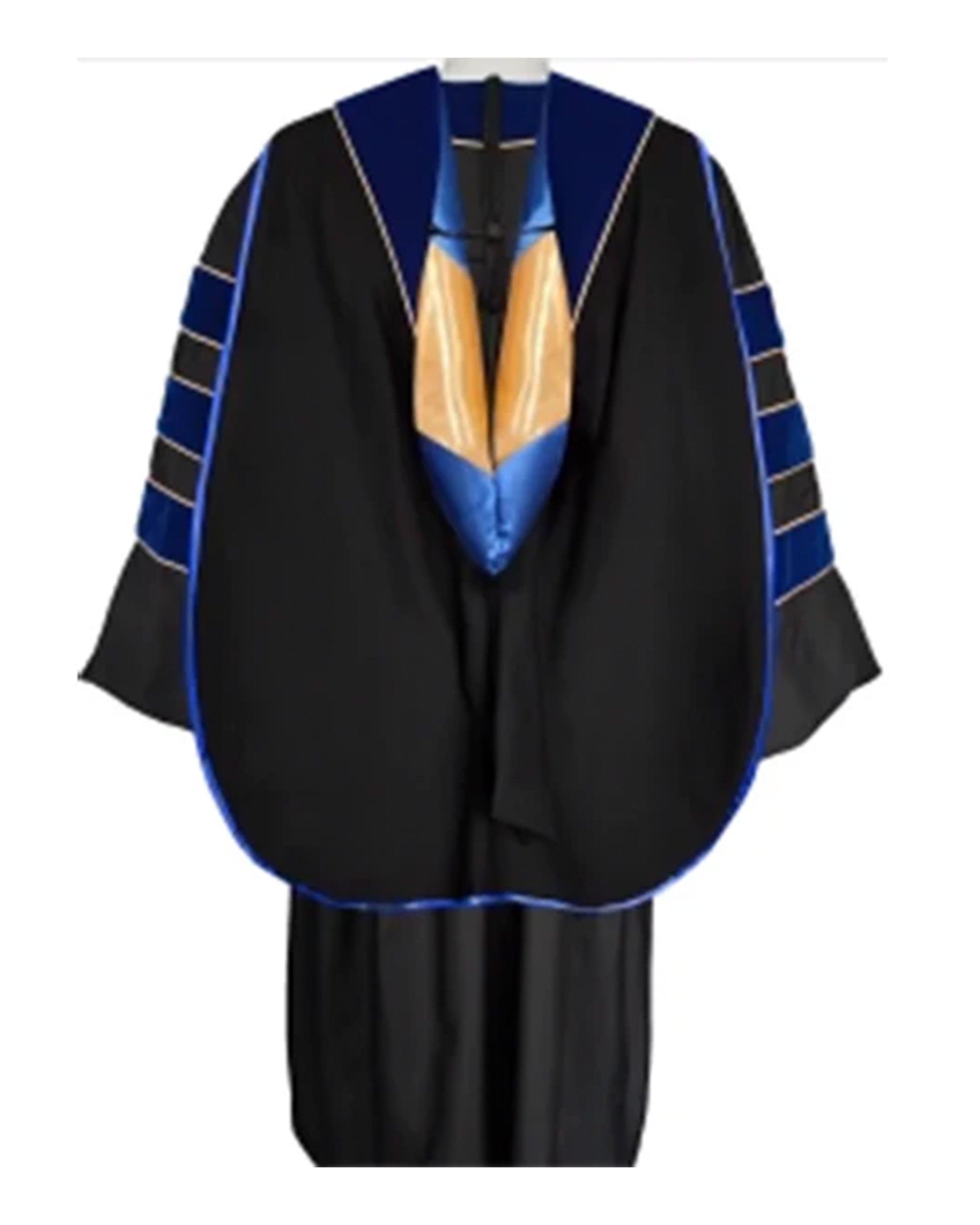 Deluxe Doctoral Graduation Hood with Gold Piping