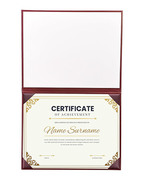 Smooth Graduation Diploma Cover Imprinted "Diploma of Graduation" Certificate Cover 8 1/2" x 11"