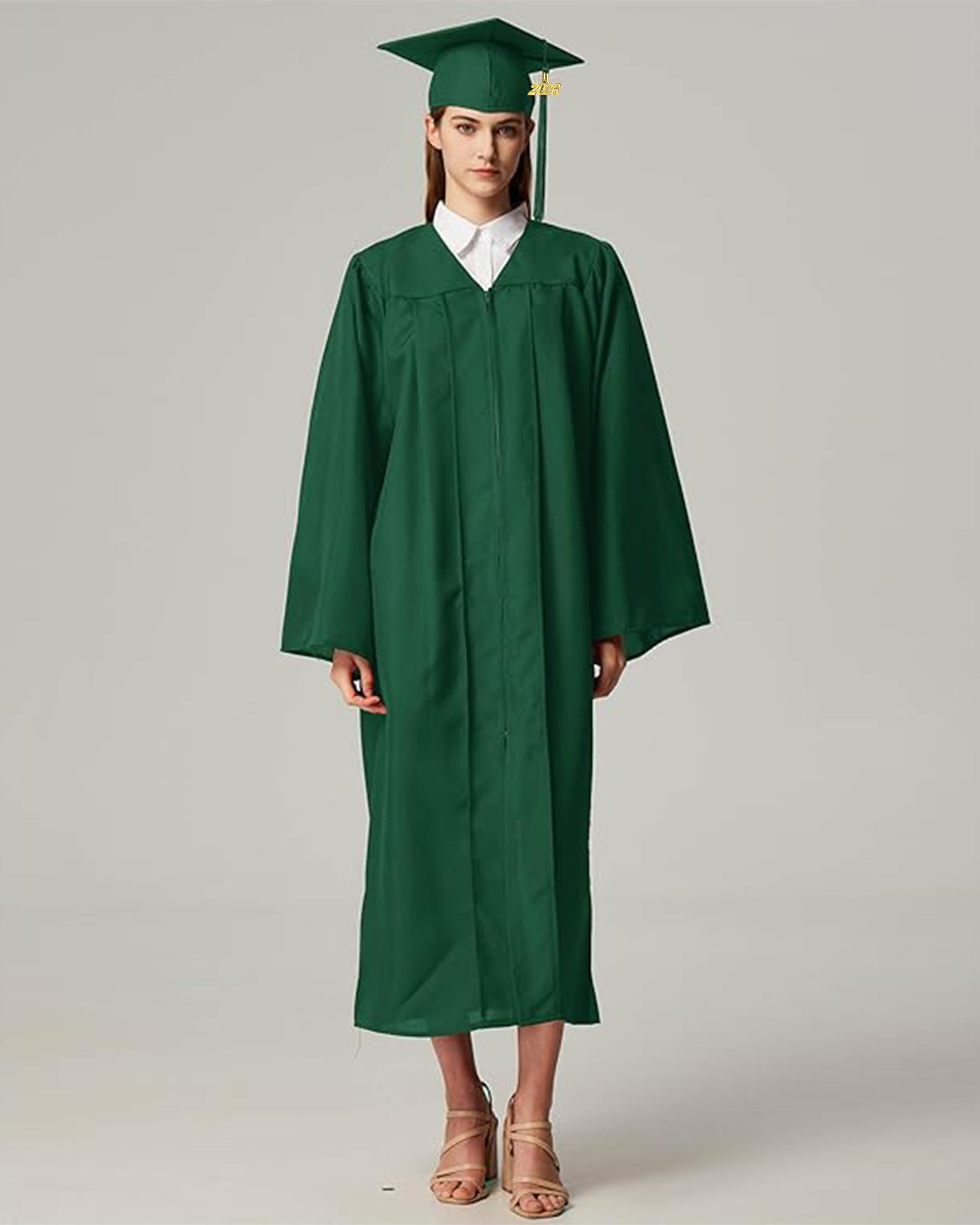 Unisex Matte Graduation Cap & Gown with Tassel 2026 Year Charm ( Rich Color )