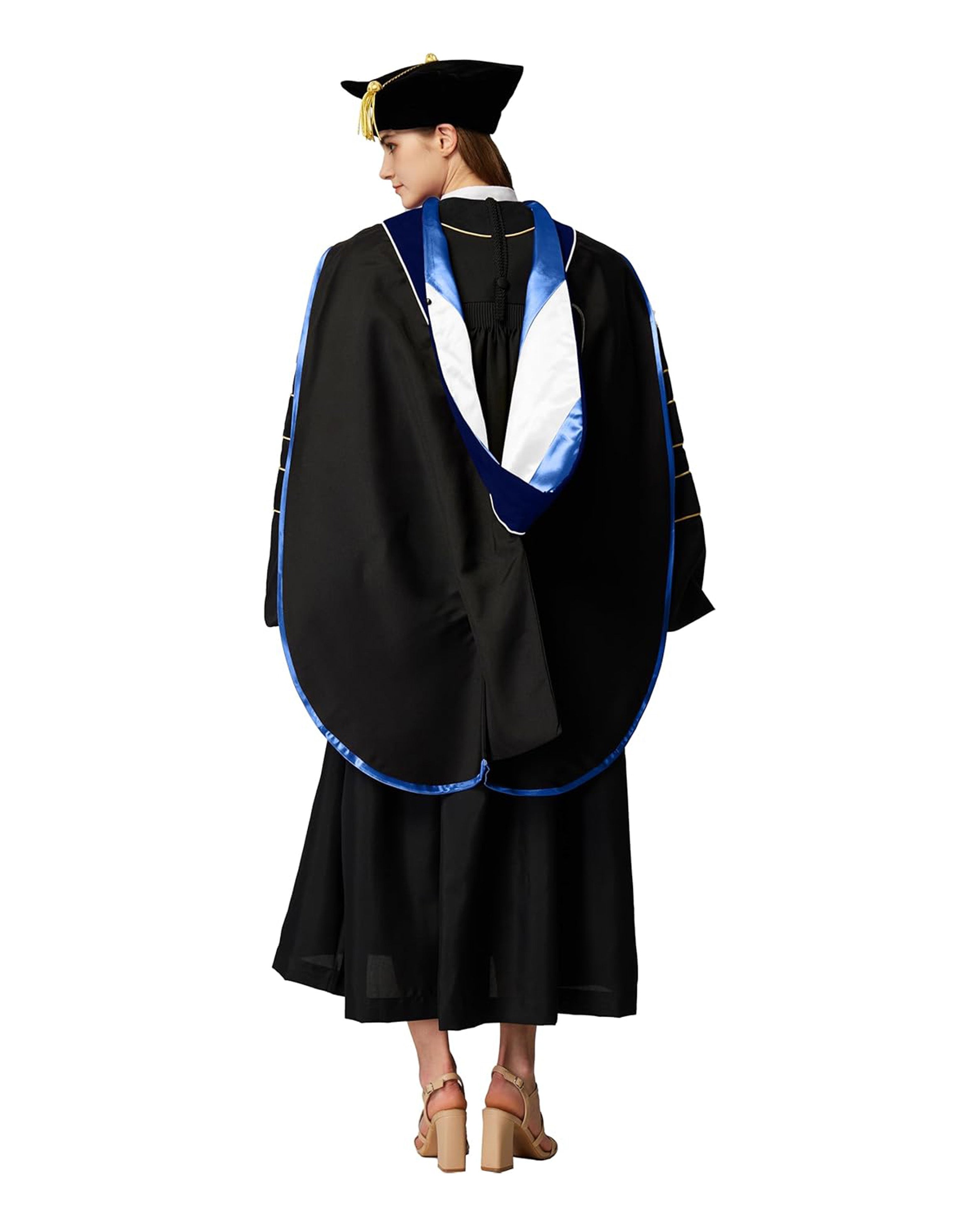 Deluxe Doctoral Graduation Hood with Gold Piping