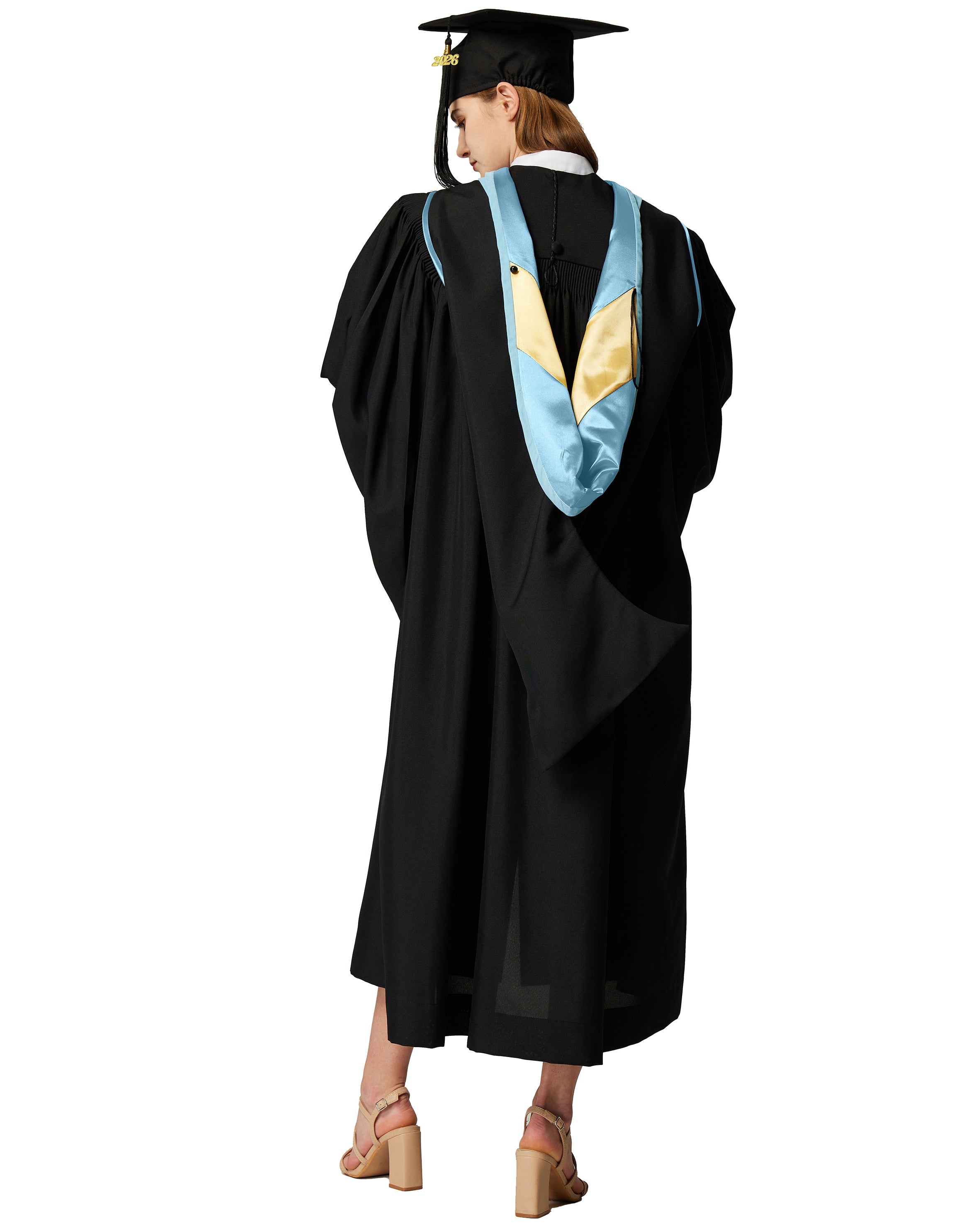 MyGradDay Unisex Master Graduation Gown Cap and Hood Master Regalia with 2026 Tassel