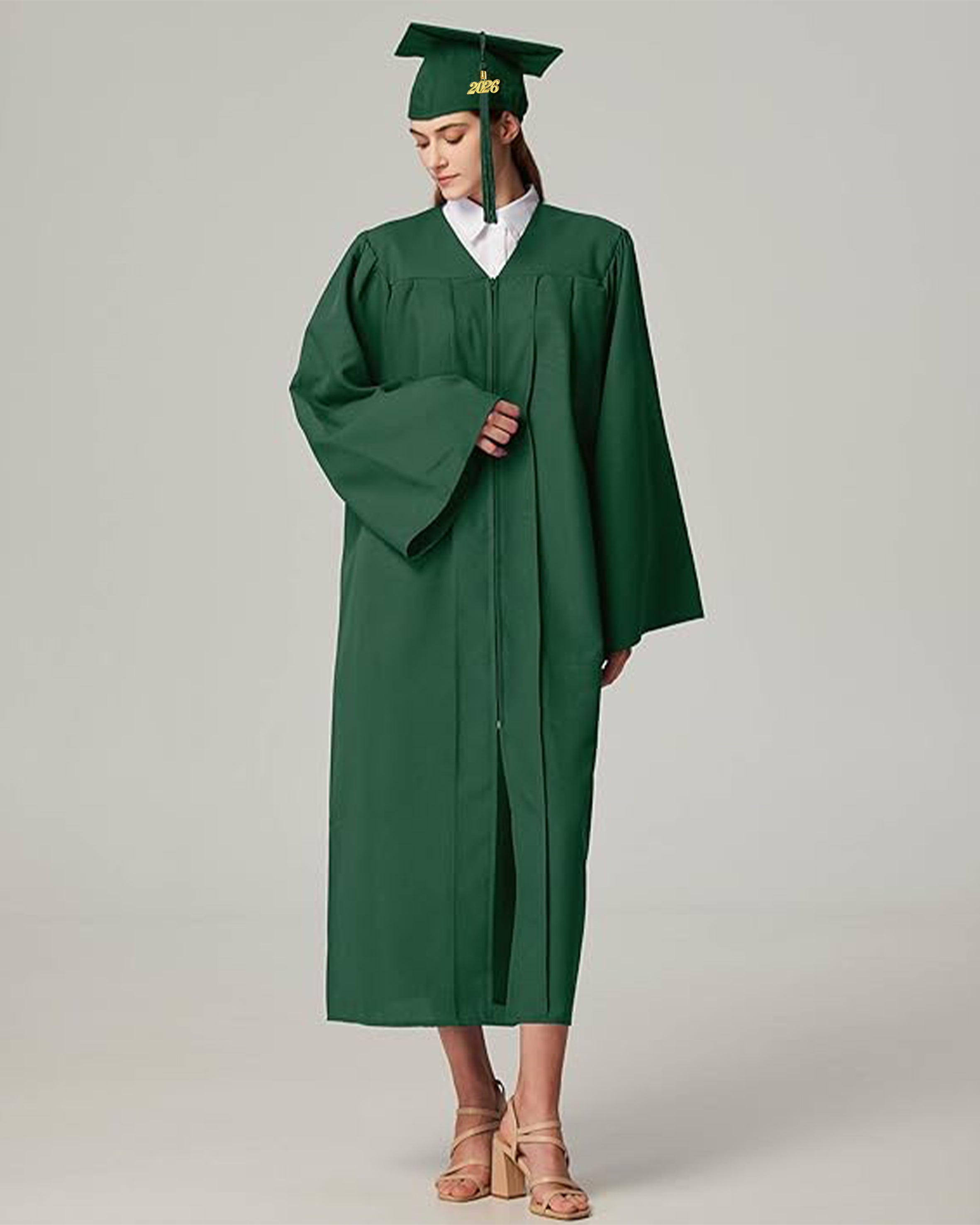 Unisex Matte Graduation Cap & Gown with Tassel 2026 Year Charm ( Rich Color )