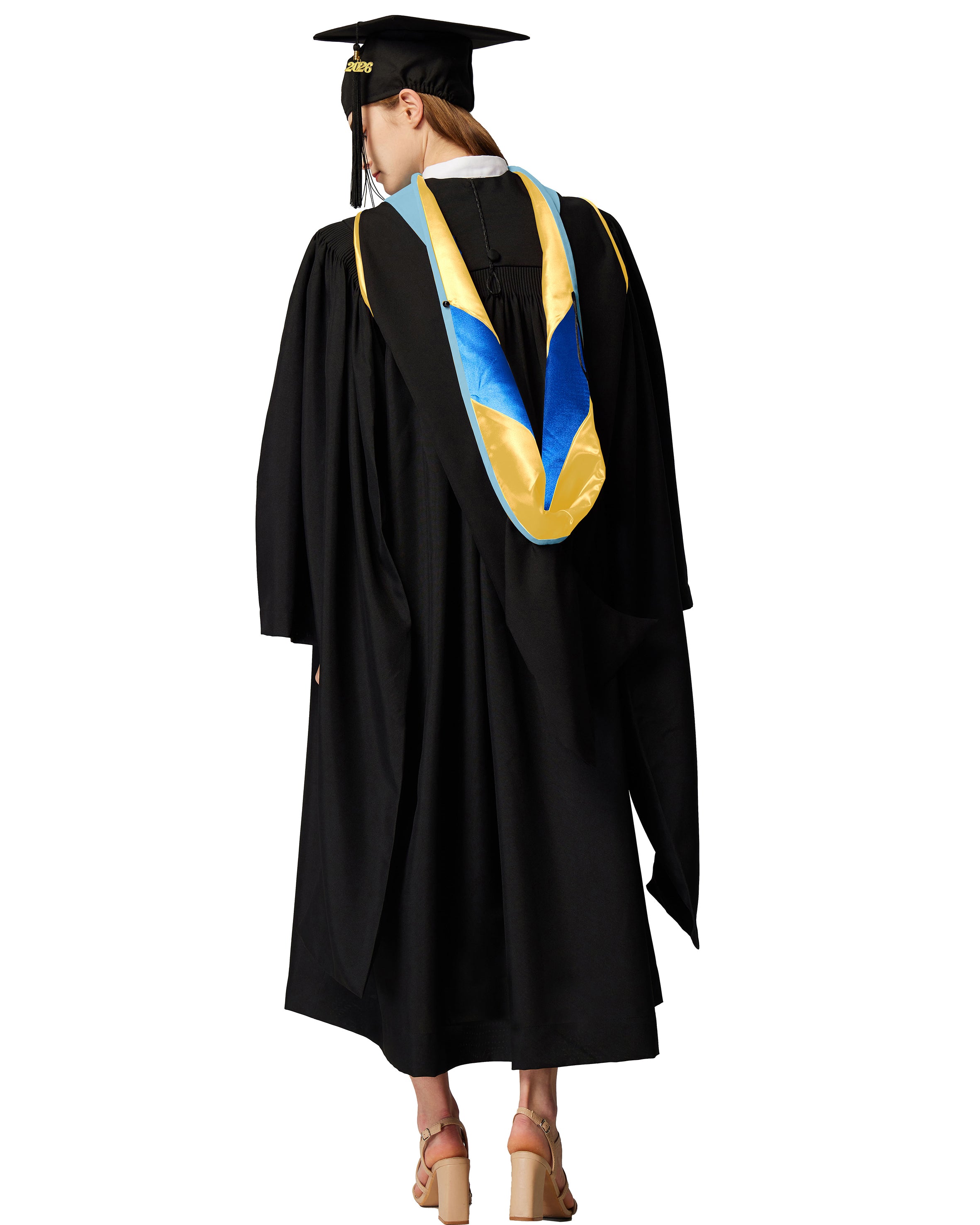 MyGradDay Unisex Master Graduation Gown Cap and Hood Master Regalia with 2026 Tassel
