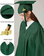 Unisex Matte Graduation Cap & Gown with Tassel 2026 Year Charm ( Rich Color )
