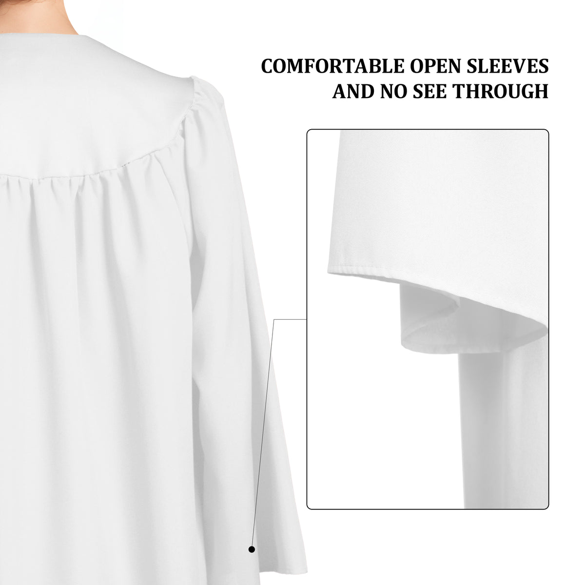 Unisex Wholesale confirmation robes Choir Robe with Embroidery Dove On The Shoulder White MyGradDay
