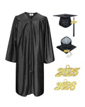 Unisex Shiny Graduation Gown and Cap with Tassel 2026 Year Charm MyGradDay