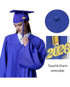 MyGradDay Unisex Adult Matte Graduation Cap with Tassel 2026 Year Charm