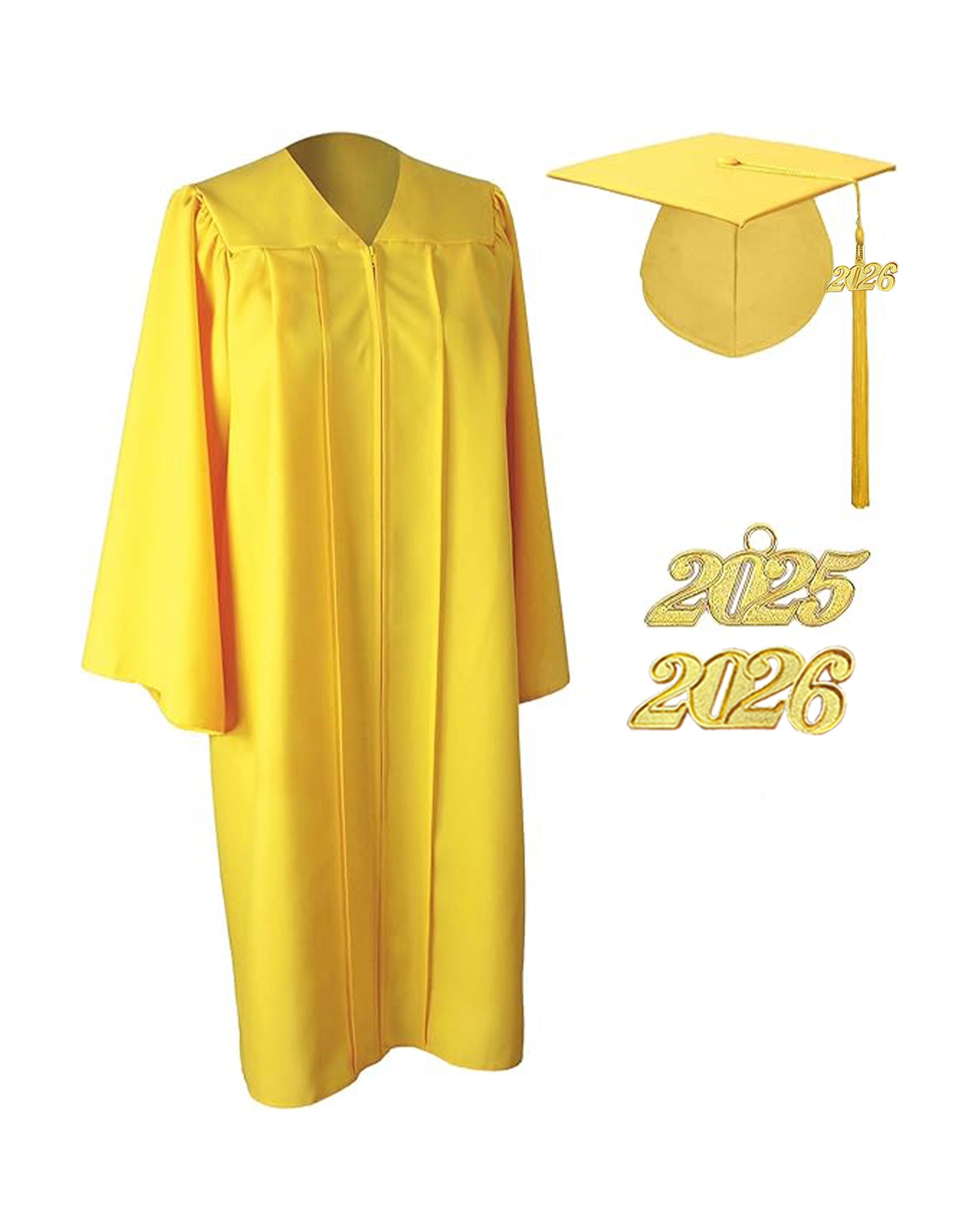 Unisex Matte Graduation Cap & Gown with Tassel 2026 Year Charm ( Rich Color )