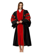 Deluxe Doctoral Graduation Gown|Graduation Regalia|PHD Gown with Gold Piping