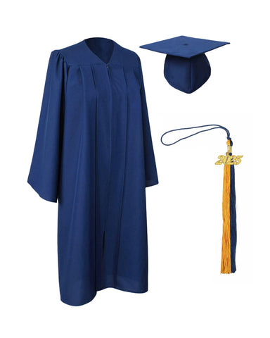 MyGradDay Unisex  Matte Graduation Cap & Gown with Tassel 2025 Year Charm Rich Color（FREE SHIPPING）