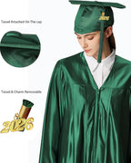 MyGradDay Unisex Adult Shiny Graduation Cap with Tassel 2026 Year Charm