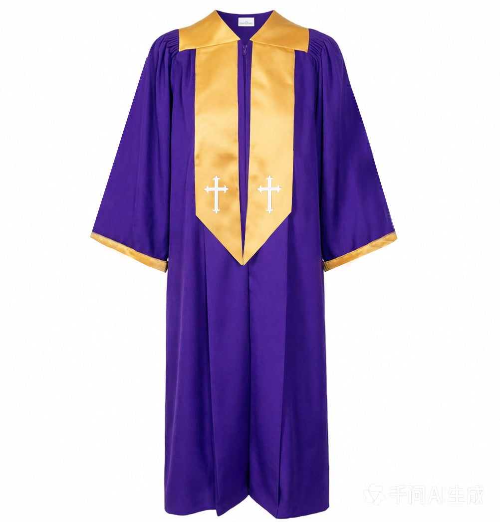 MyGradDay Unisex Deluxe Crescendo Choir Robe with Cuff Sleeves for Adult Open Sleeve