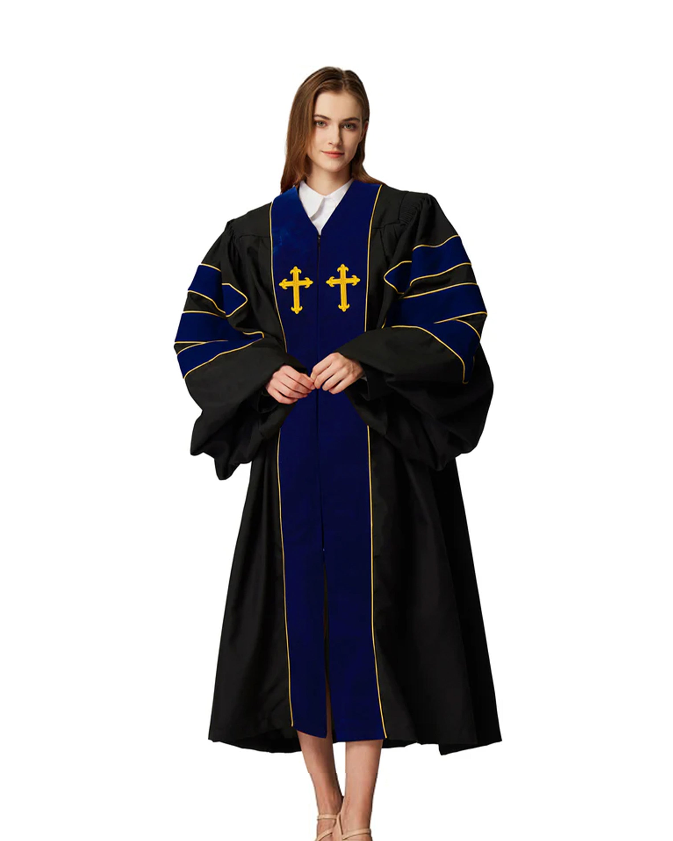 MyGradDay Unisex Deluxe Doctor of Divinity Clergy Robes Doctorate pulp