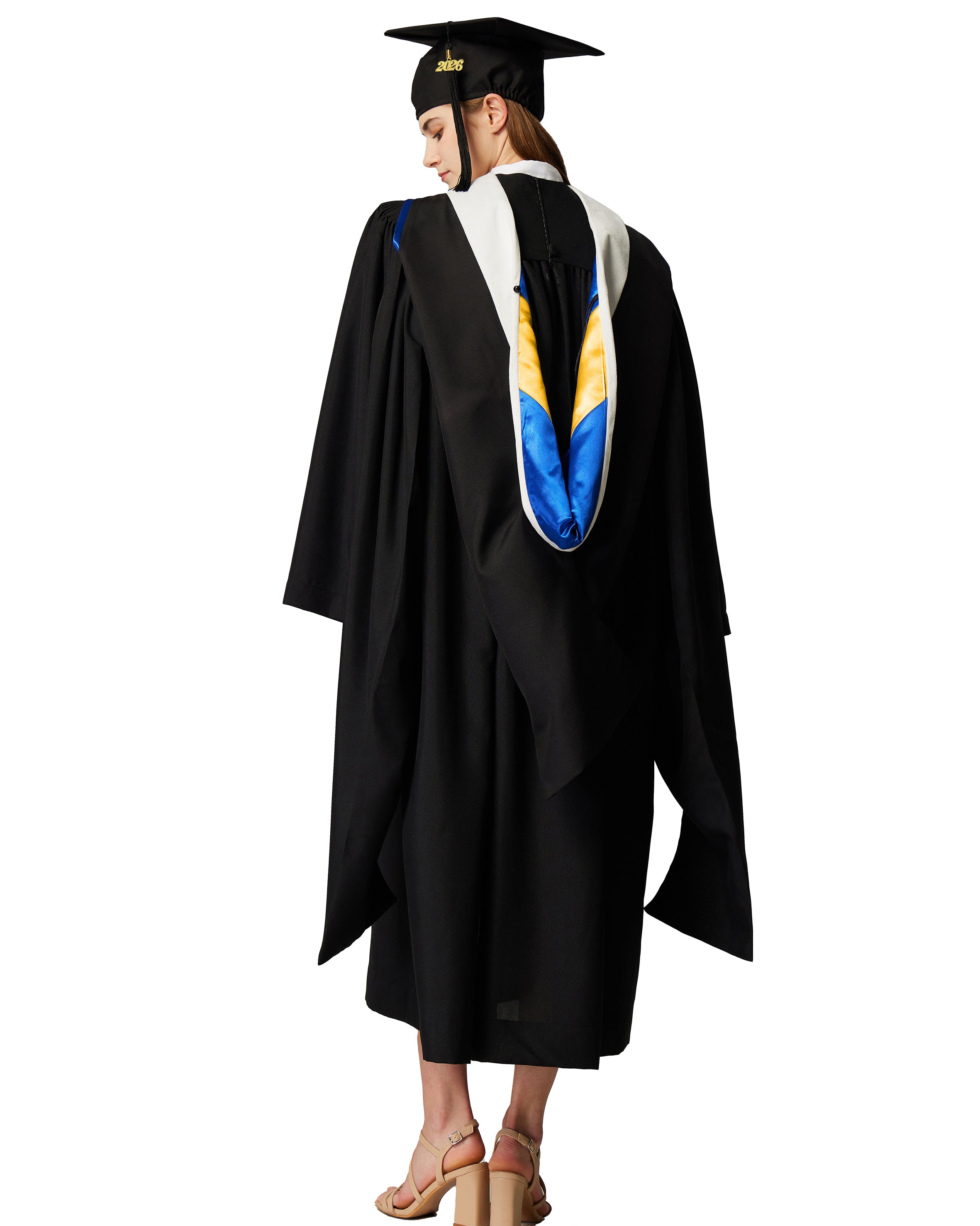 MyGradDay Unisex Master Graduation Gown Cap and Hood Master Regalia with 2026 Tassel