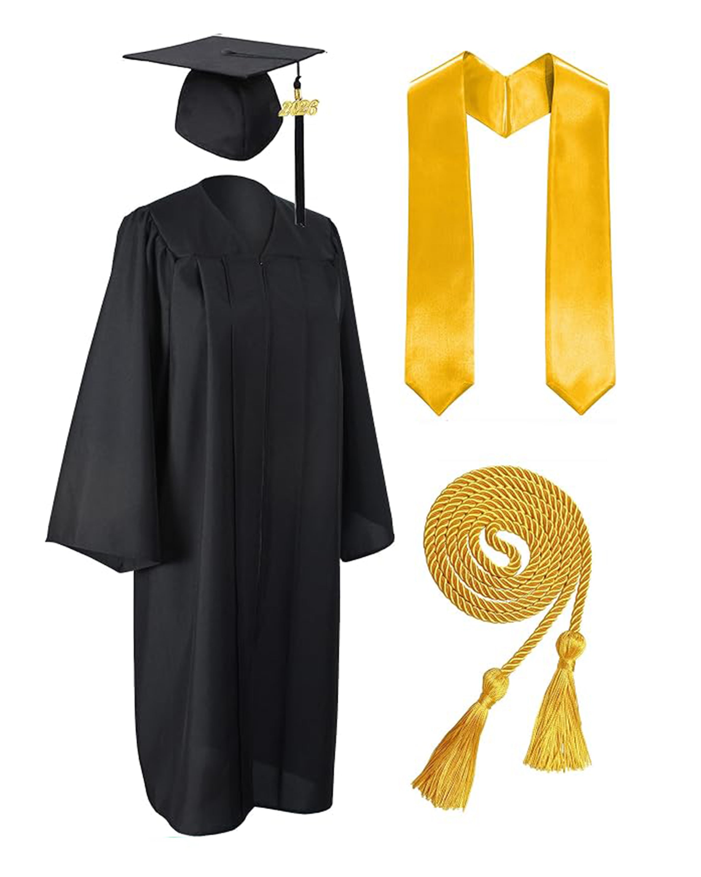 MyGradDay Unisex Matte Graduation Cap and Gown 2026 Set with Tassel Honor Cord Graduation Stoles
