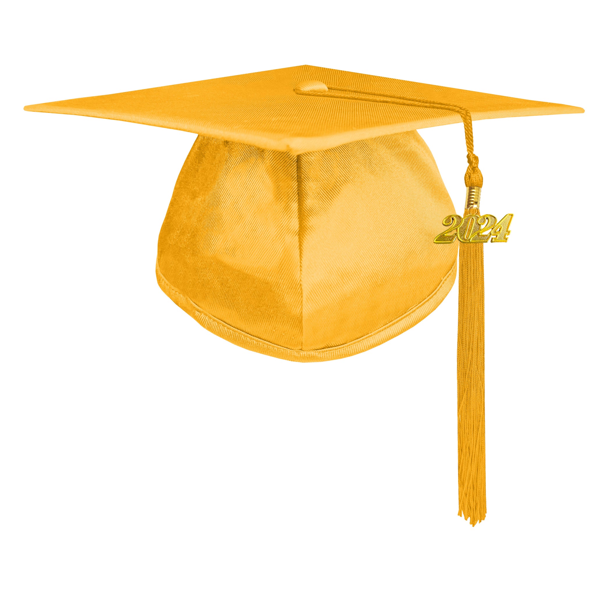 Unisex Adult  Shiny Graduation Cap with Graduation Tassel Charm 2024 （Gold）