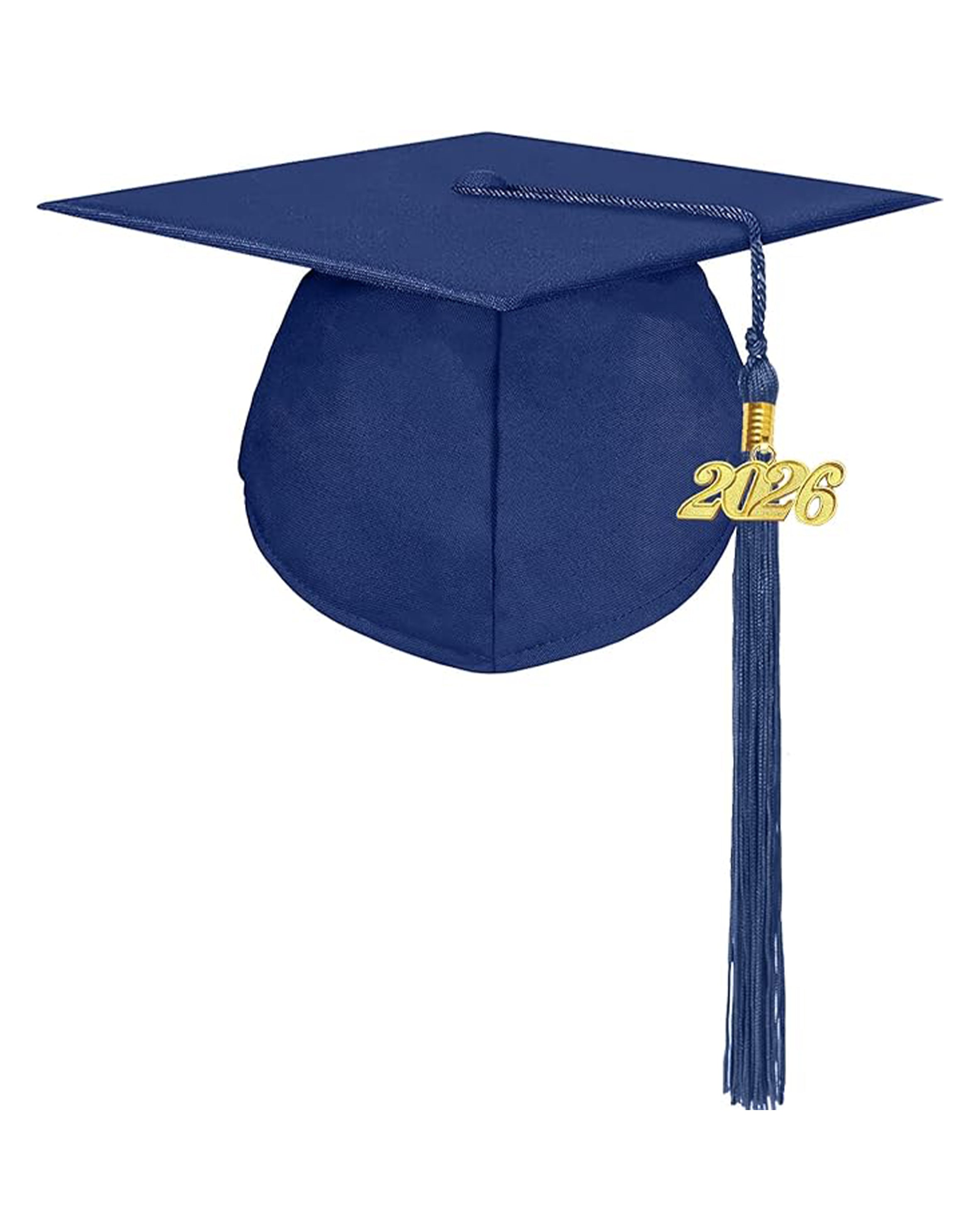 MyGradDay Unisex Adult Matte Graduation Cap with Tassel 2026 Year Charm