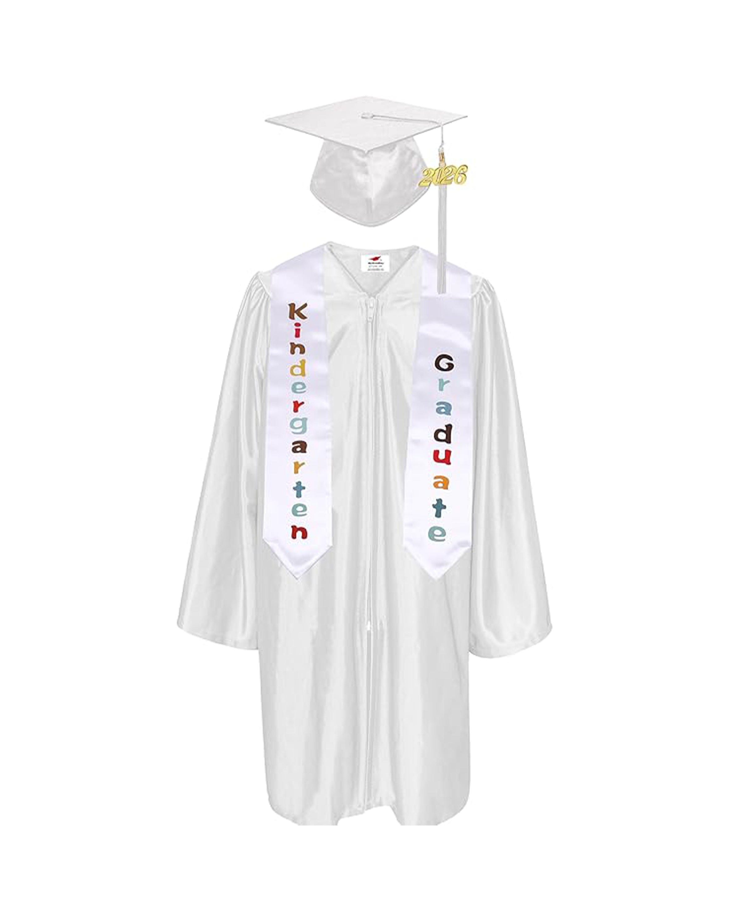 Shiny Kindergarten Graduation Gown Cap with Tassel 2026 Charm Sash